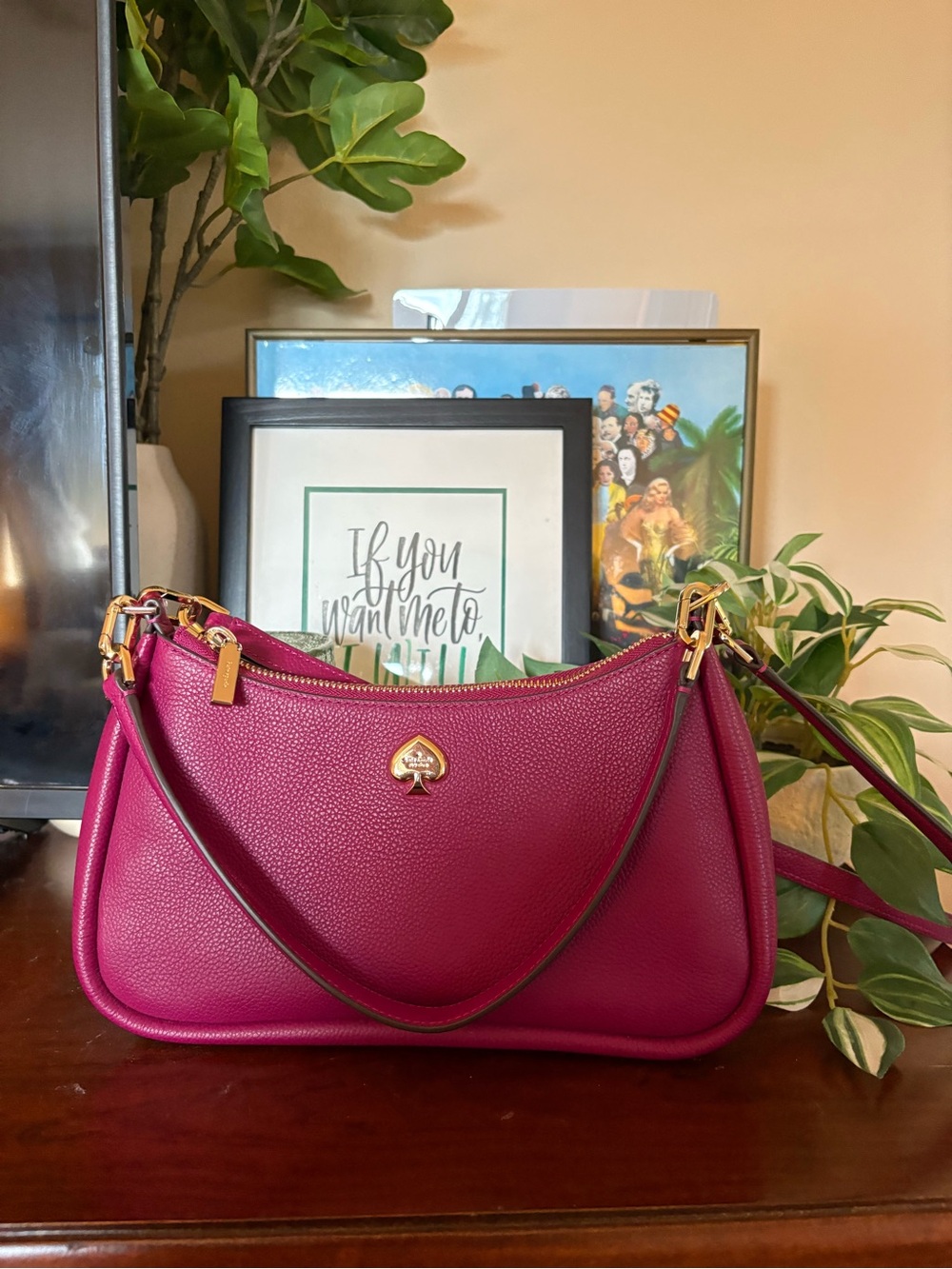 Kate Spade Kayla Shoulder Bag – Magenta Pink Leather